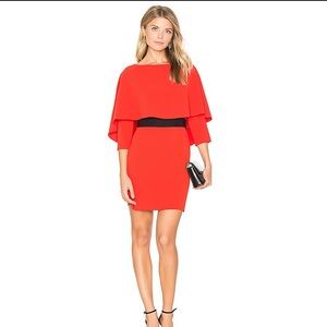 Red and black boatneck Alice + Olivia dress. Size 4.